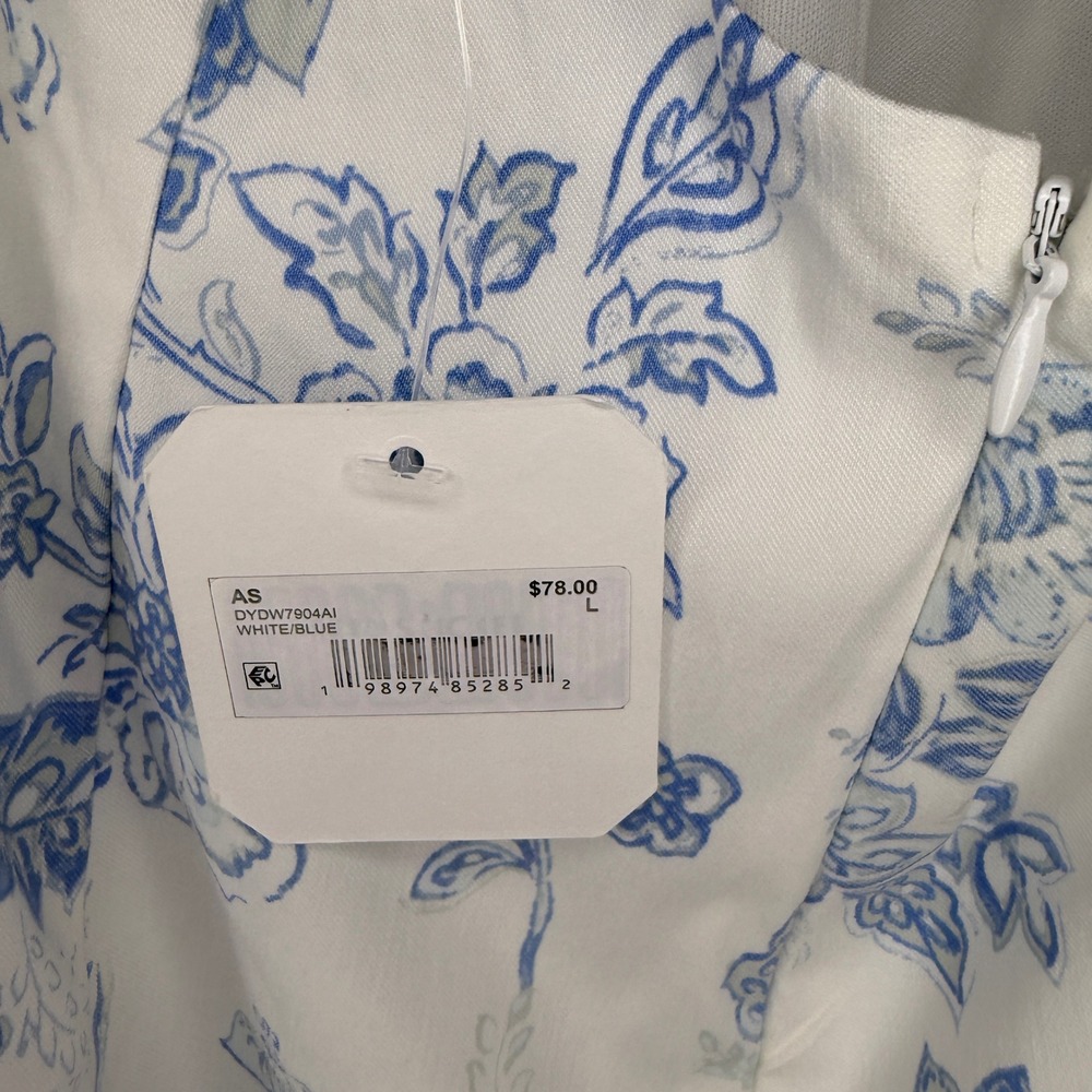 Altar'd State Floral Halter Mini Dress Blue White Toile Fit Flare Size Large - Picture 10 of 10
